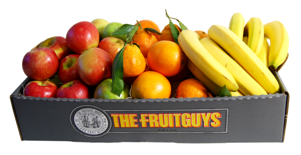 Fruit Guys Logo fresh apples and bananas