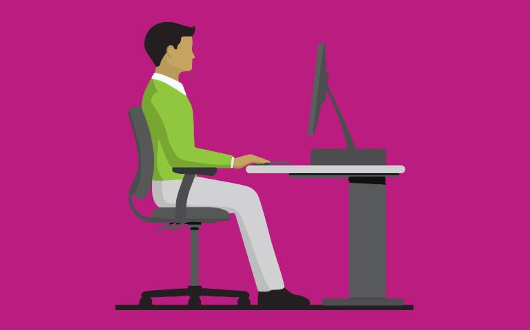 Employee sitting at desk