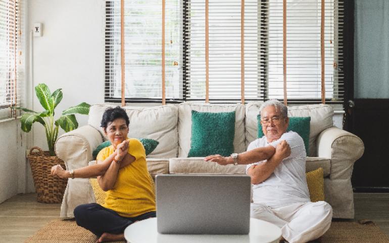 Mature Couple stretching