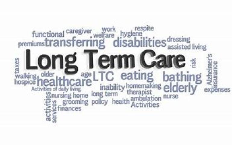 Long-term care word cloud graphic