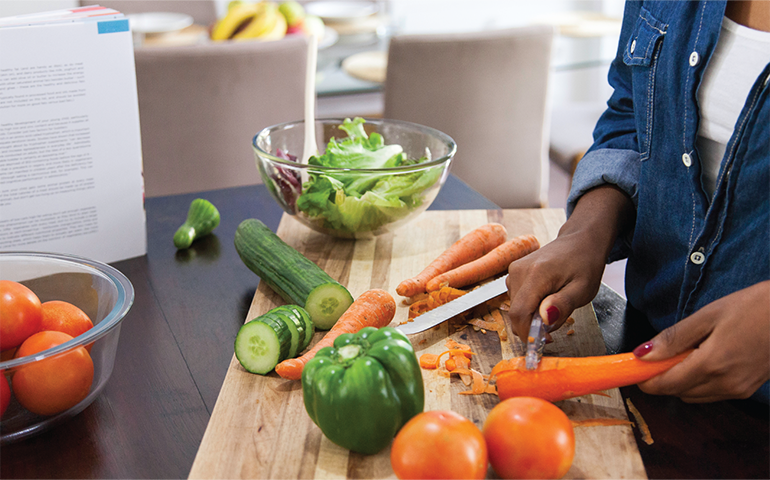 cooking meal prepping vegetables 