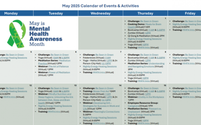 Mental Health Awareness Month Calendar