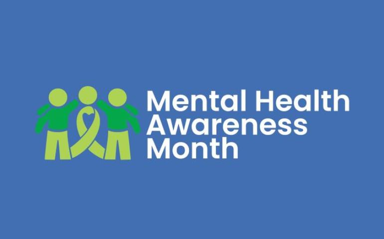 3 graphic shape people together for Mental Health Awareness Month logo