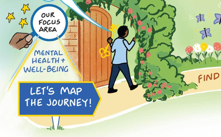 Image of a person opening a door to their mental health journey