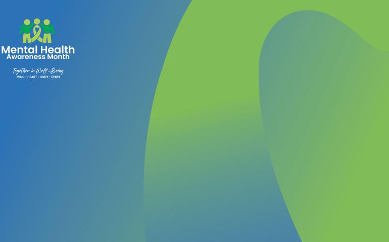 mental health awareness wallpaper with campaign logo light green and blue