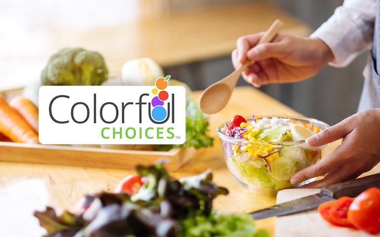 Mixing Colorful Salad