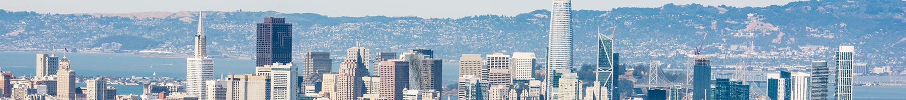 Image of a wide panoramic image of the City of San Francisco as seen from Twin Peaks towards downtown.