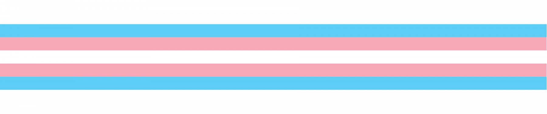 A decorative website striped banner design in trans colors from top to bottom: Light Blue, Pink, White, Pink, and Light Blue. 