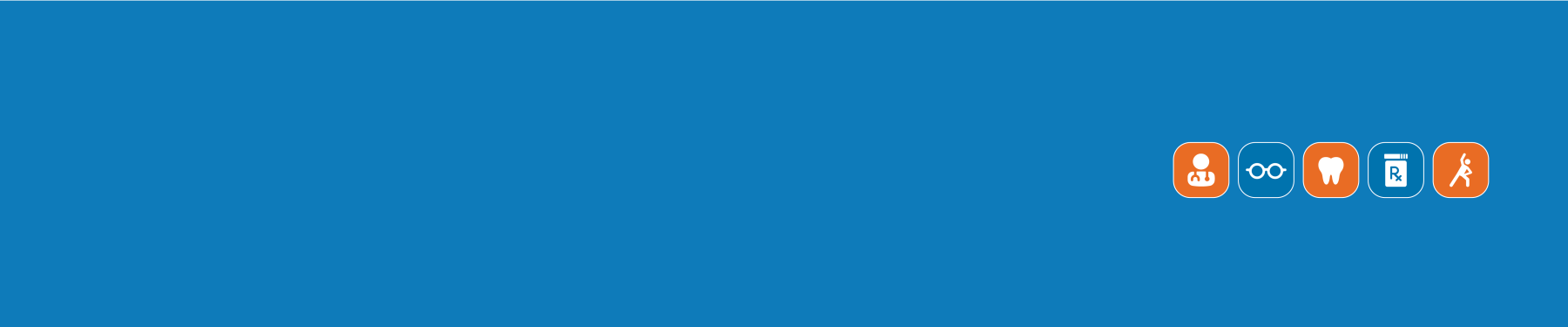 Blue with icons.