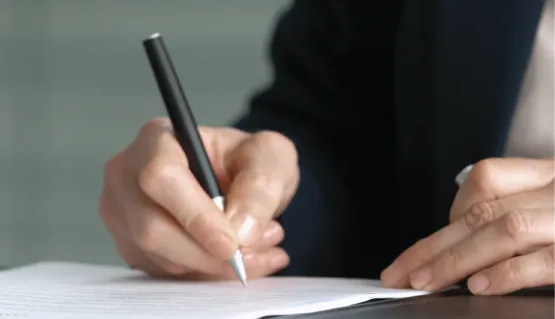 Executive Director writing a message